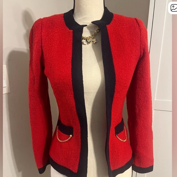 Adolfo Red Coat Vibrant Stylish Outerwear